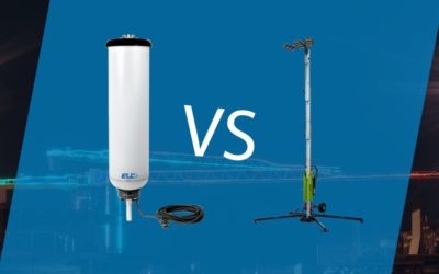 What type of professional lighting should I choose between a lighting tower and a site lighting balloon?